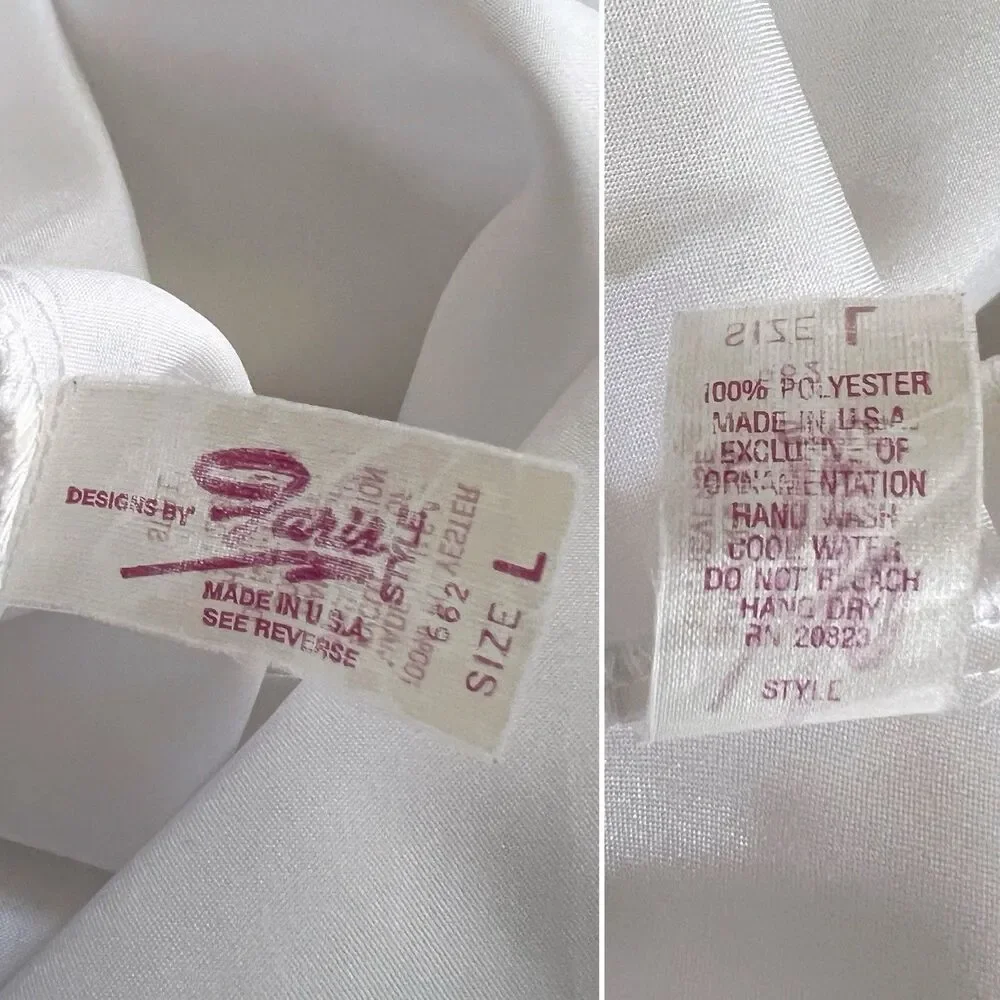 VTG Faris White Satin Slip Dress Large Maxi Open Back Bridal Lingerie 90s USA
